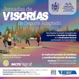 Invitan a visorías deportivas para jóvenes con discapacidad 