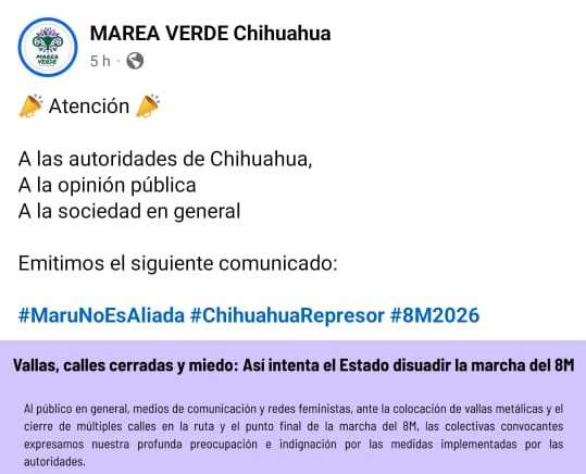 Señalan colectivos riesgo por cierres viales por marcha del 8M