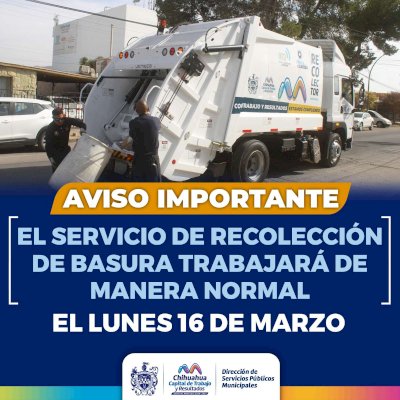 Garantiza Municipio servicio de basura el 16 de marzo