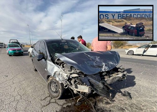 Choca y termina fuera del camino en el Lombardo Toledano