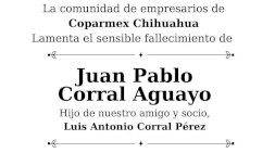Fallece hijo del empresario manzanero Luis Antonio Corral Pérez