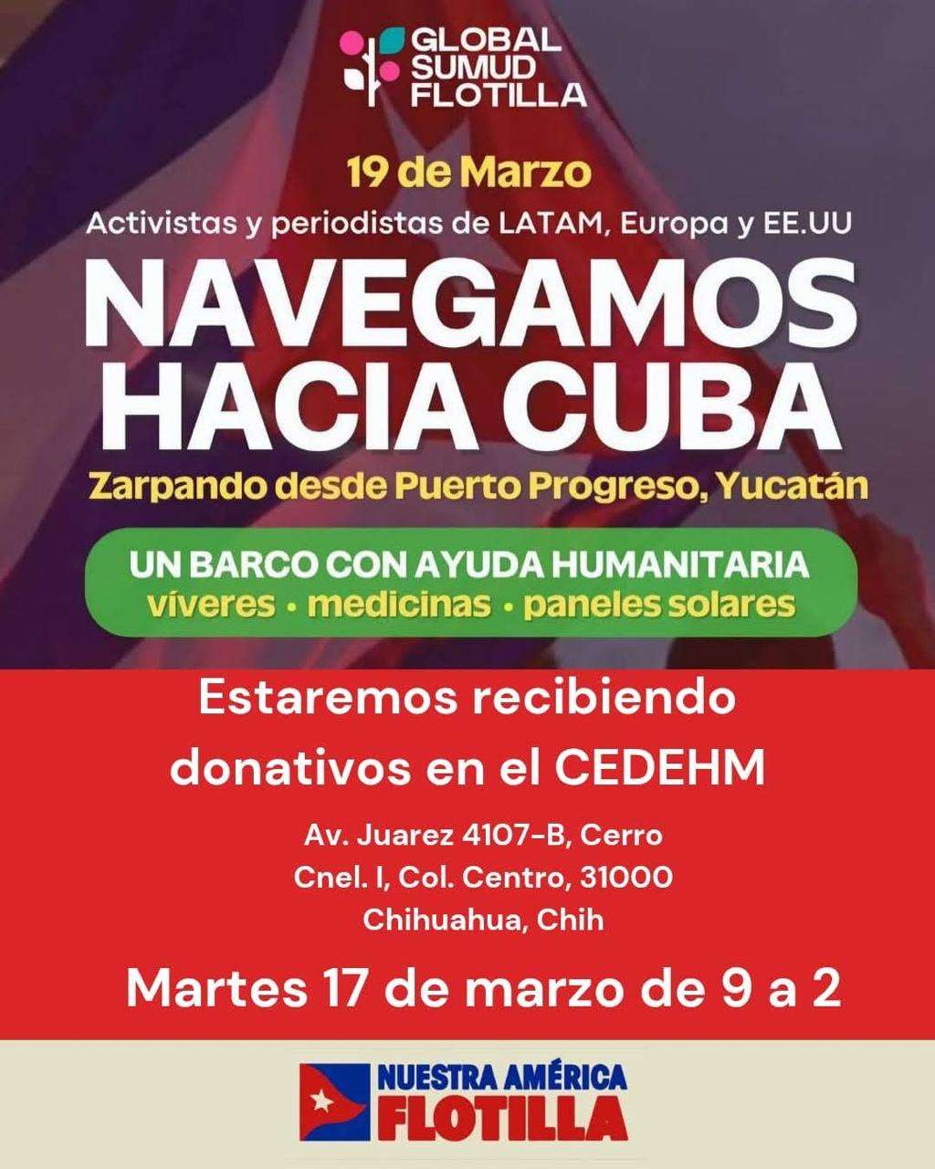 Convoca sociedad civil a donar víveres y medicinas para Cuba