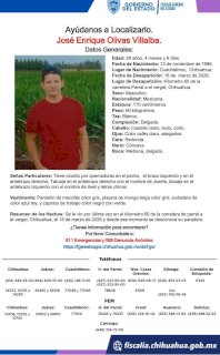 Desaparece joven en la carretera Parral–El Vergel