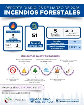 Siguen activos incendios forestales en tres municipios