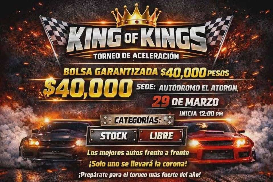 Anuncian competencia de autos King of King con premio de 40 mil pesos