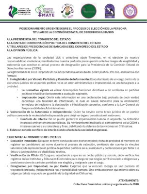 Exigen colectivos excluir a perfiles partidistas de terna para la Cedh