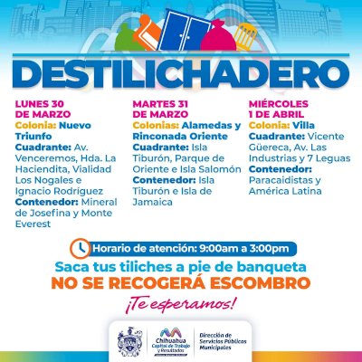 Estará Destilichadero en tres colonias para fin de mes