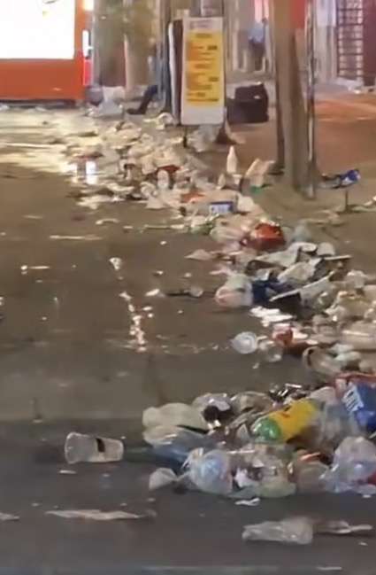 Invade basura la Avenida Juárez tras evento de Spring Break