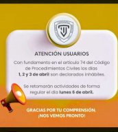 Suspenderá Poder Judicial del Estado actividades por días de asueto