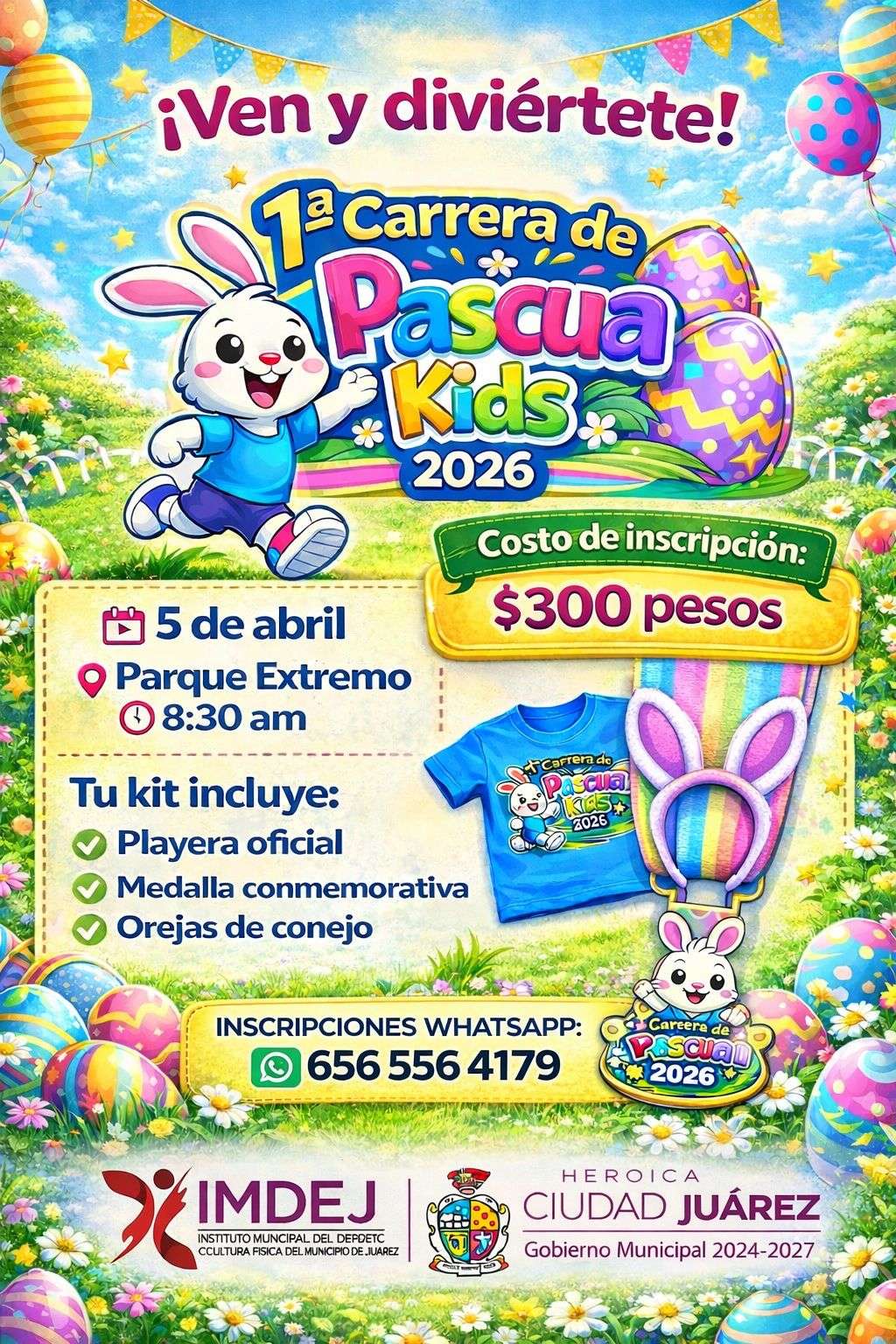 Invitan a correr este domingo en Carrera Pascua Kids