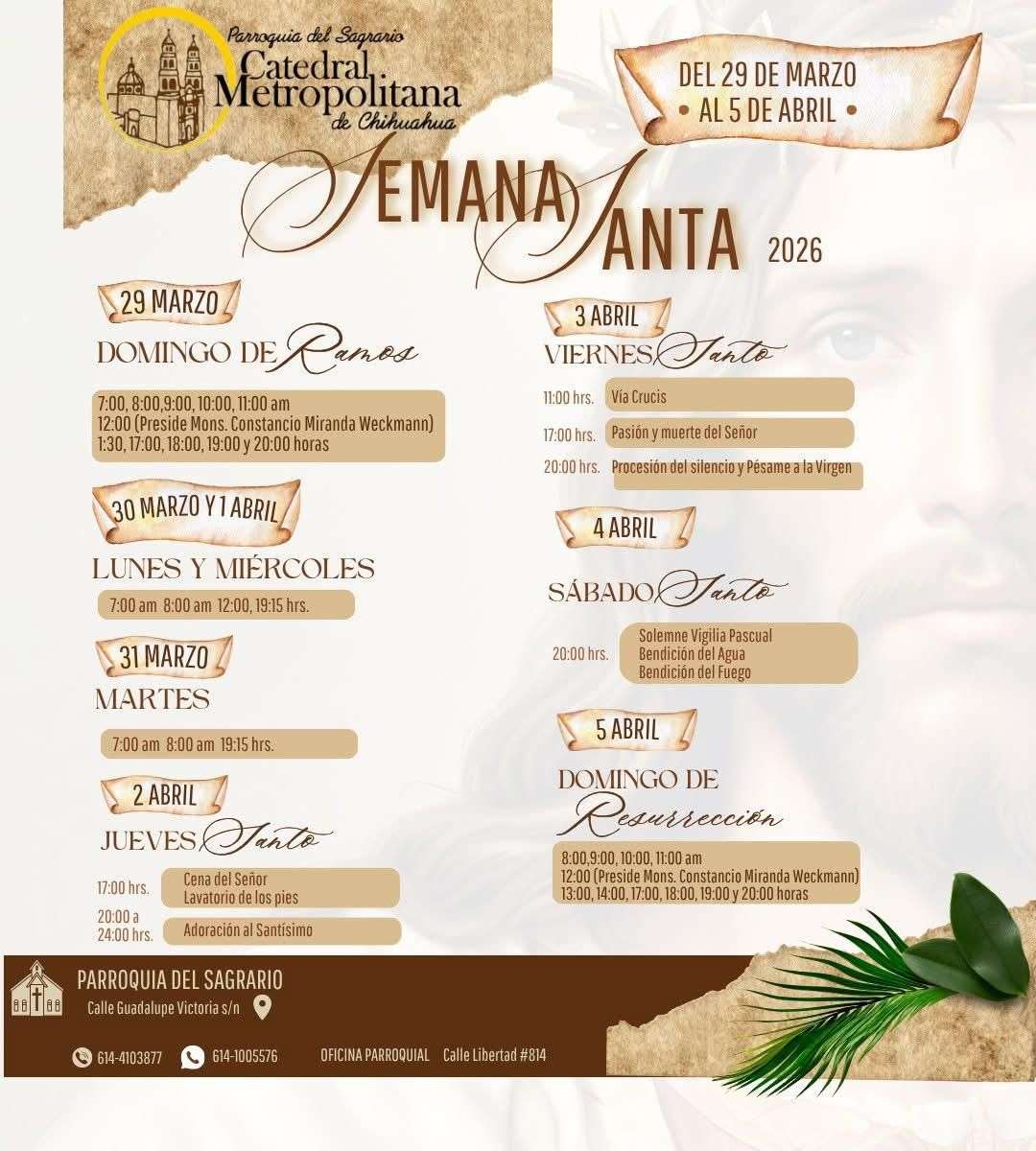 Inicia este jueves triduo pascual en templos de la ciudad 