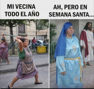 La vecina en Semana Santa
