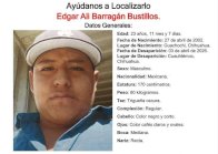 Buscan a Edgar Ali Barragán desapareció tras salir de Anáhuac