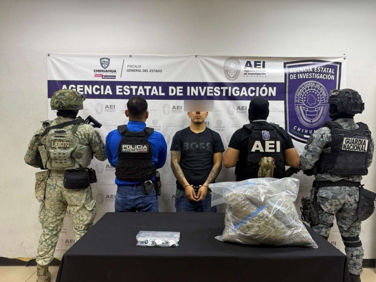 Detienen a hombre con más de 4 kilos de marihuana
