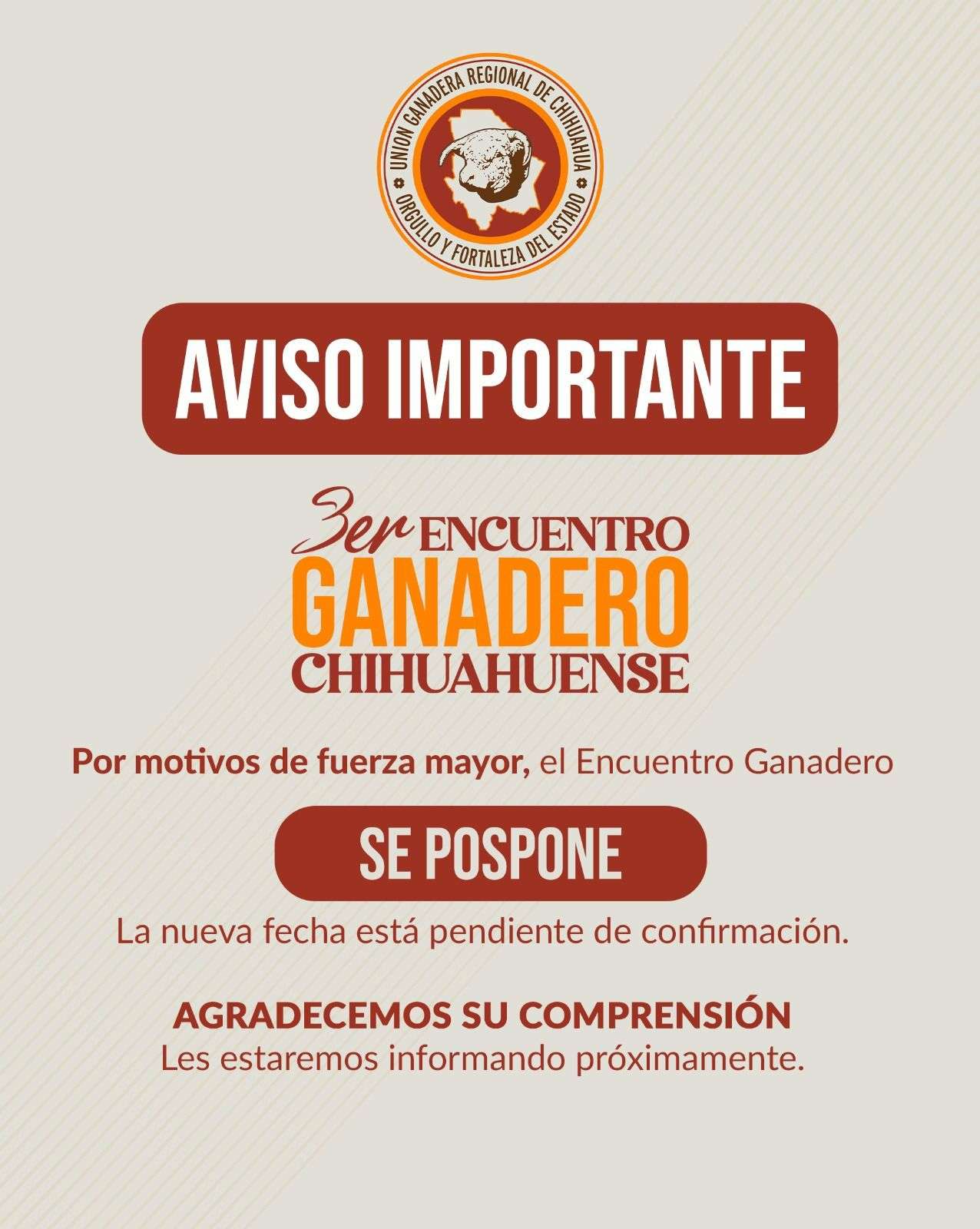 Posponen el 3er Encuentro Ganadero Chihuahuense 