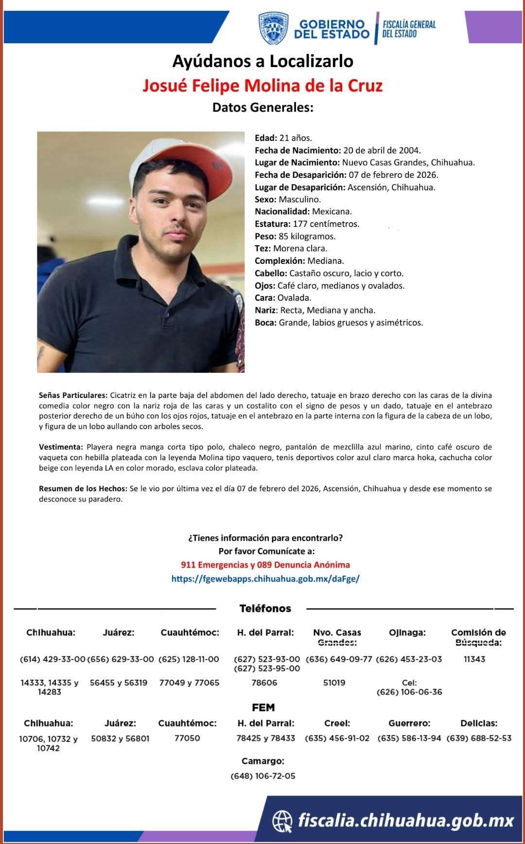 Buscan a dos jóvenes desaparecidos en Ascensión