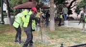 Realizan mantenimiento y aplicación de magnesita en Plaza Hidalgo