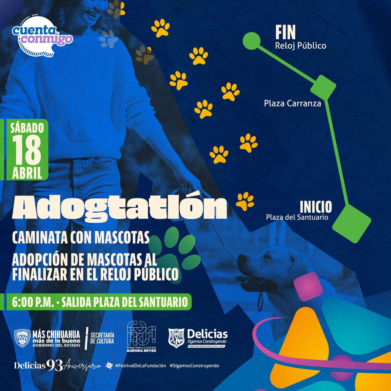 Invitan al Adogtatlón Caminata con Mascotas en Delicias
