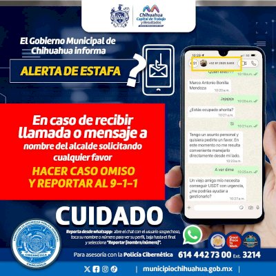 Advierten sobre números falsos que suplantan al Alcalde 