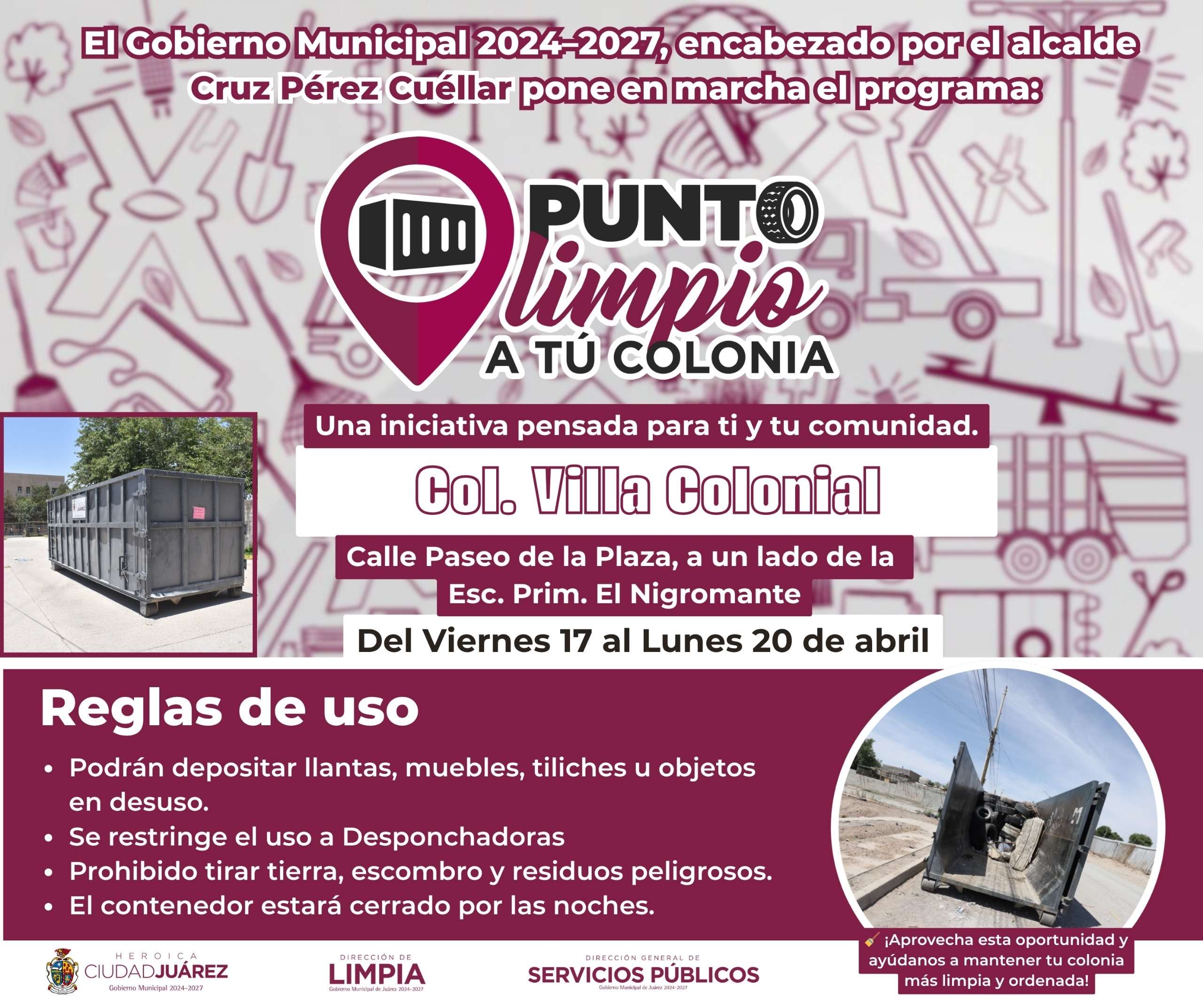 Instalan nuevos puntos limpios en varias colonias