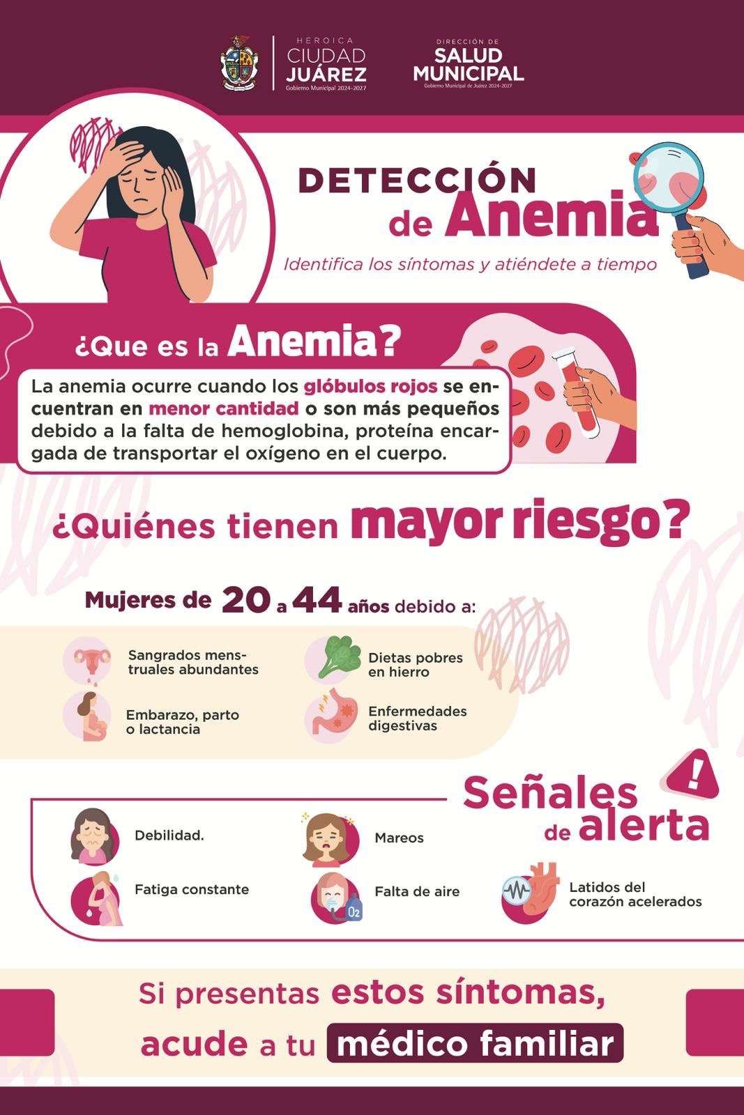 Invitan a detectar oportunamente la anemia y atender síntomas a tiempo