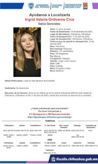 Buscan a jovencita desaparecida en Chihuahua 2000