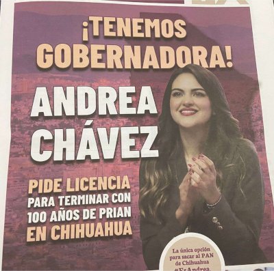 Promueven imagen de Andrea Chávez como Gobernadora en el Centro