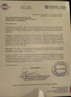 Declina Gobernadora reunión en el Senado por investigaciones en curso