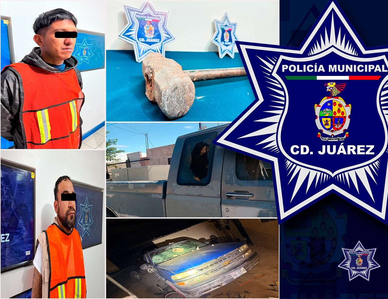 Detienen a dos por causar daños a vehículos en distintas colonias