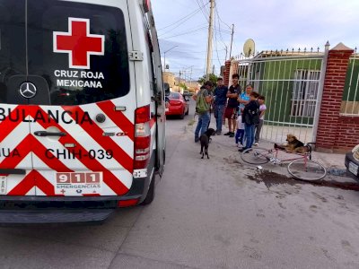 Resulta ciclista lesionado tras fuerte choque al norte de la ciudad 