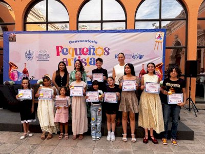 Reconocen a niños ganadores de la convocatoria Pequeños Artistas