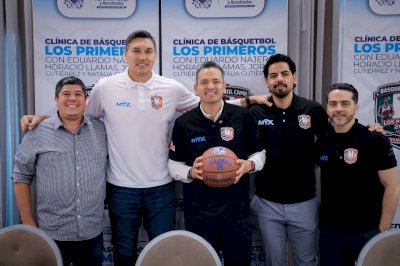 Impulsan Marco Bonilla y Lalo Nájera a niños chihuahuenses en el básquetbol