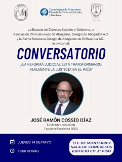 Invitan a foro con José Ramón Cossío sobre justicia y reforma judicial