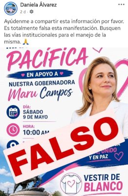 Desmiente PAN convocatoria a marcha en apoyo a Maru Campos