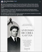Lamentan en redes muerte del exdiputado Antonio Becerra Gaytán