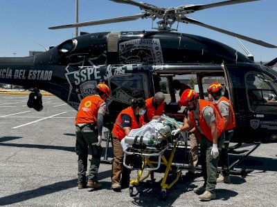 Trasladan por aire a joven herido desde la Sierra