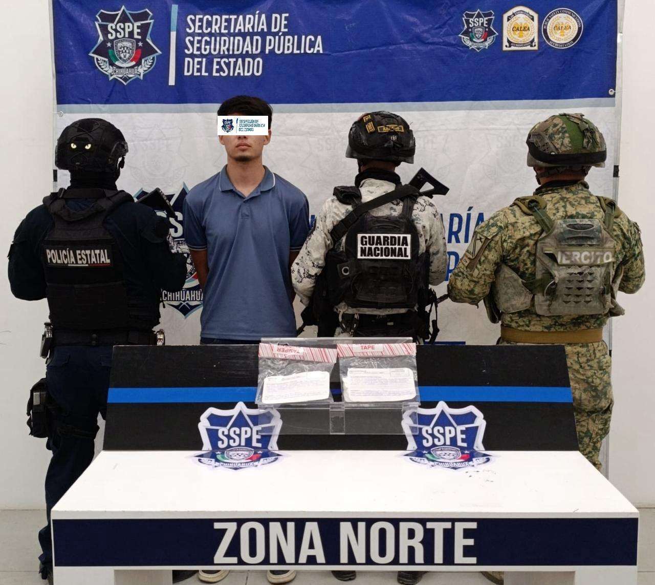 Detienen a joven con 120 envoltorios de droga en la colonia Frontera