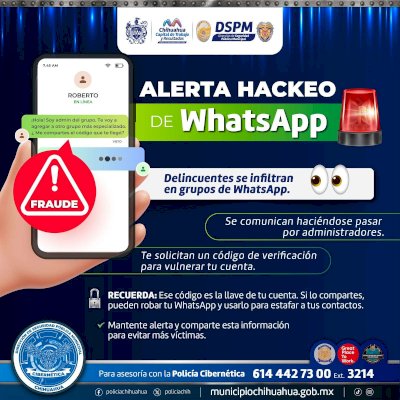 Alerta Policía Cibernética por hackeo a través de grupos de Whatsapp 