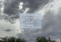 Registra Chihuahua tarde calurosa de 32°C con cielo nublado