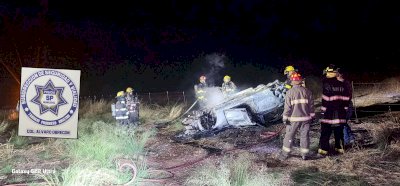Vuelca y se incendia en la carretera a La Quemada