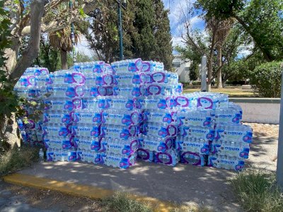 Realizan preparativos en glorieta de Pancho Villa por marcha de Morena