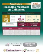 Alcanzan incendios forestales dos áreas naturales protegidas del Estado