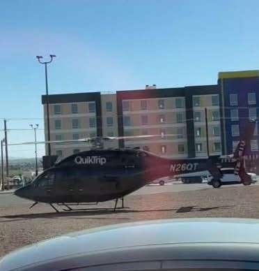 Aterriza helicóptero junto a tienda Quik Trip en El Paso