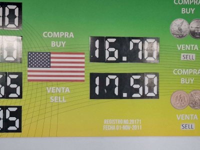 Baja el dólar a $17.50 en casa de cambio Camnosa