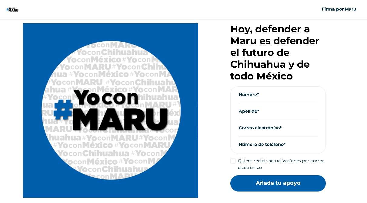 Lanzan página web para recaudar firmas en apoyo a Maru Campos 