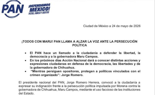 Llama PAN a alzar la voz ante persecución política contra Maru Campos