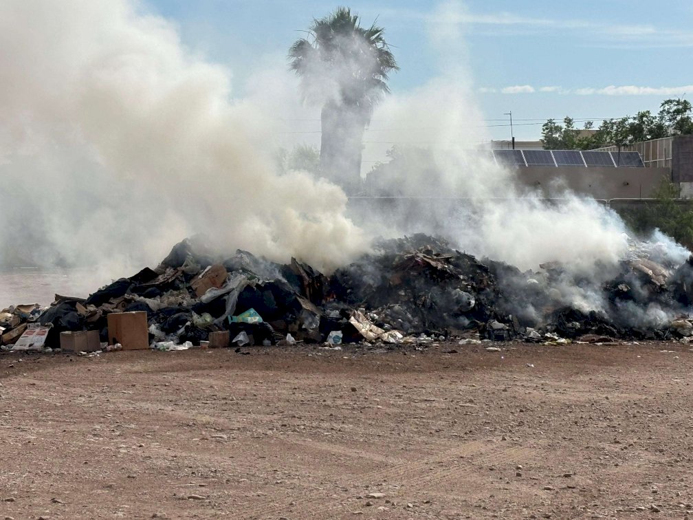 Se incendia camión recolector de basura en avenida Palestina