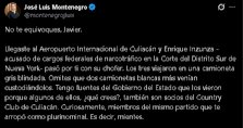 Inzunza fue por ti al aeropuerto de Culiacán, Corral