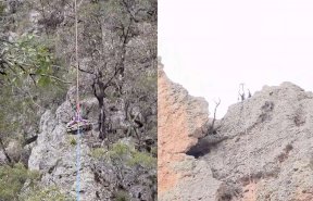 Realizan operativo para recuperar cuerpo de barranca en Bocoyna