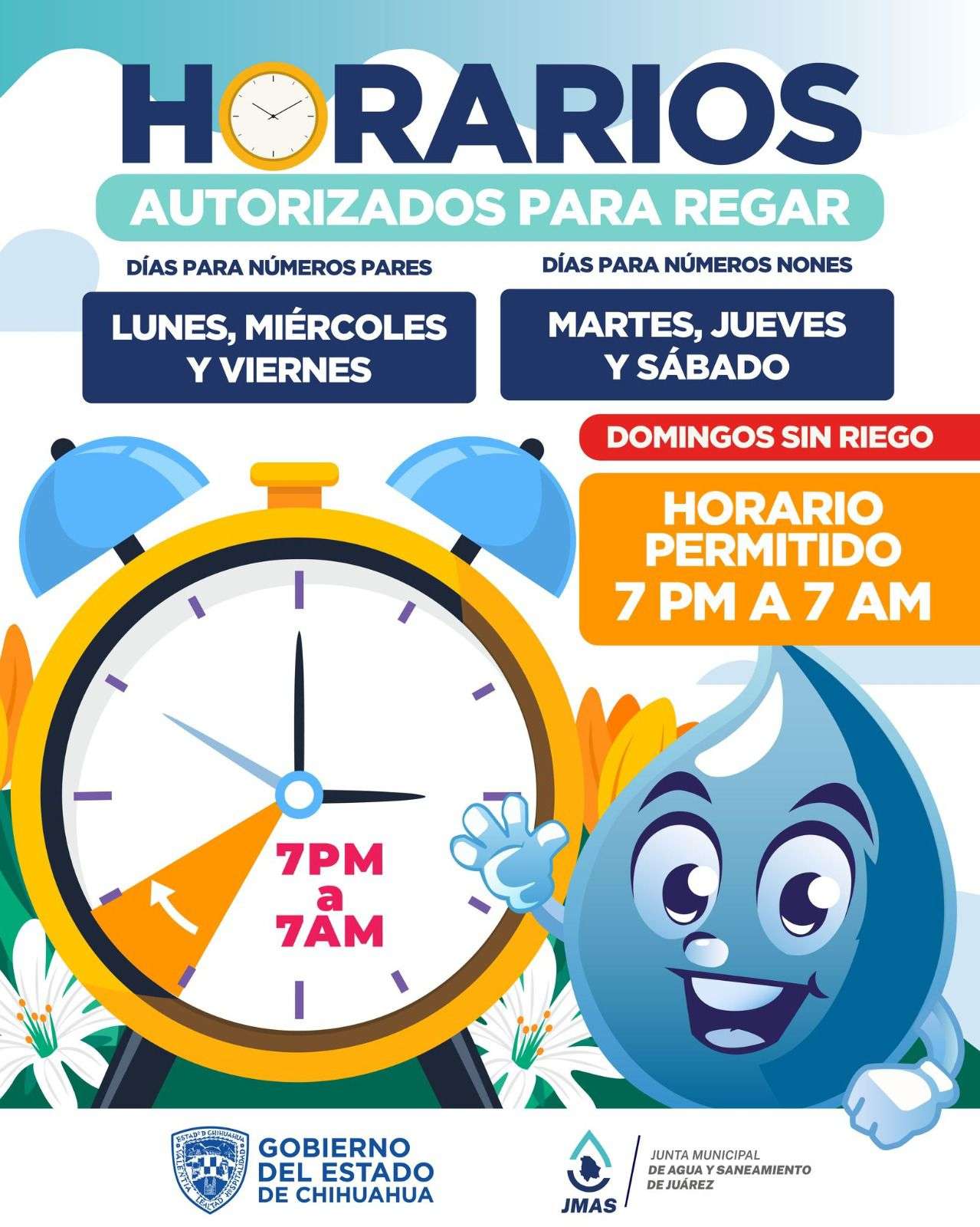Exhortan a respetar horarios de riego durante el verano